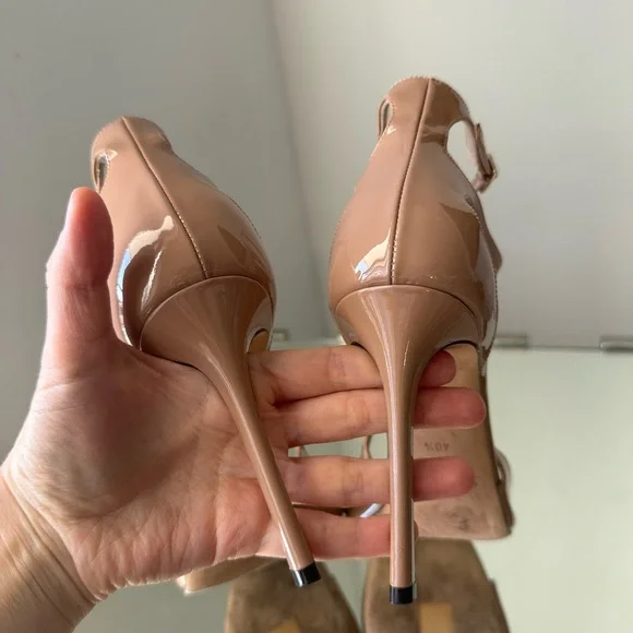 JIMMY CHOO Azia 95 Ballet Pink Patent Leather Sandals $895 40.5 - Picture 10 of 16